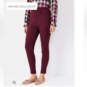 Ann Taylor Chocolate Brown High Waisted Faux Suede Leggings